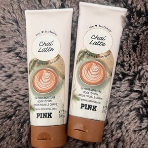 2 X NEW Victoria's Secret PINK Chai Latte Body Lotion 8.4 oz LIMITED EDITION